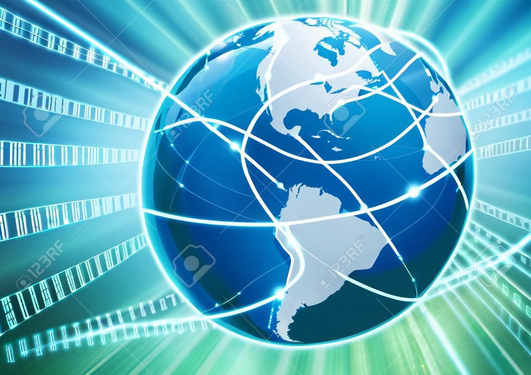 Konzeptionelle Bild der globalen Internet-Verbindung mit Verbindungslinien Orten auf der ganzen Welt