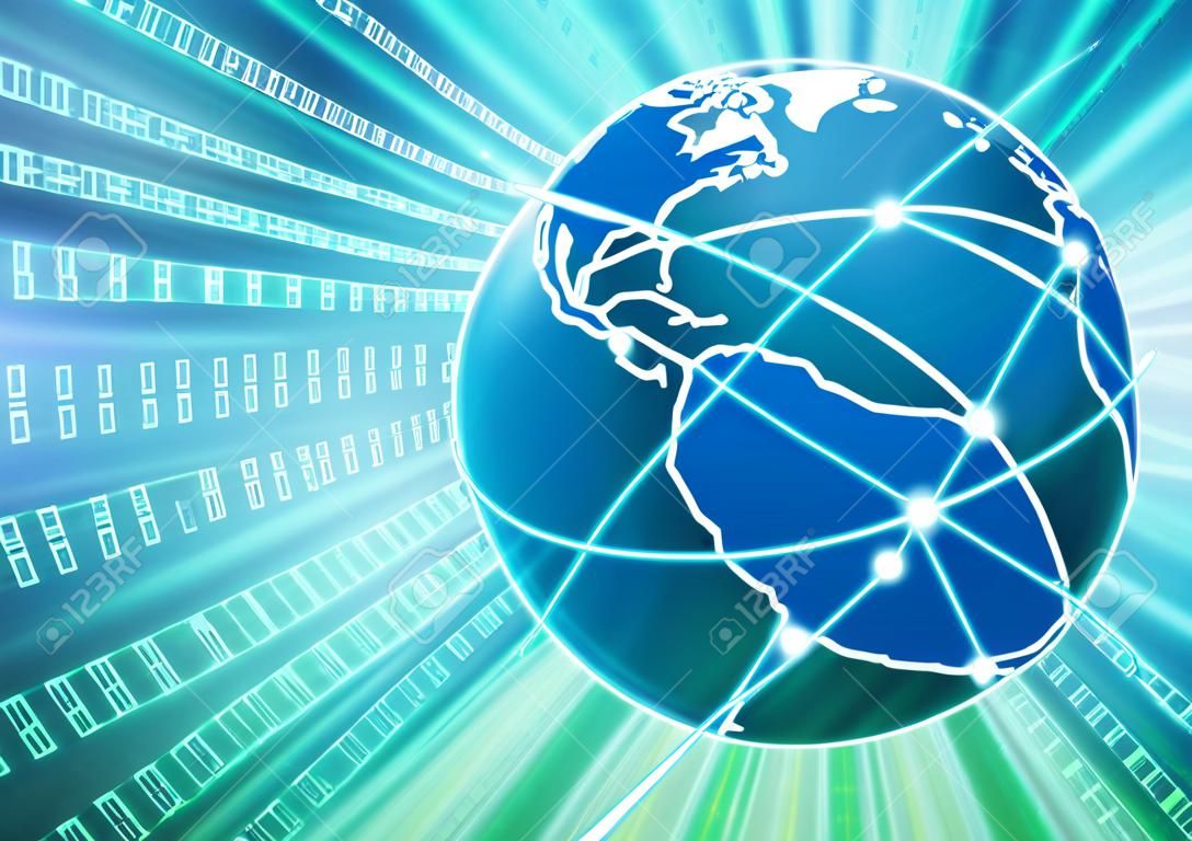 Konzeptionelle Bild der globalen Internet-Verbindung mit Verbindungslinien Orten auf der ganzen Welt