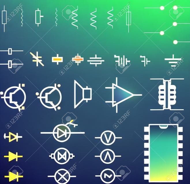 Elektronische Symbole - Vektor