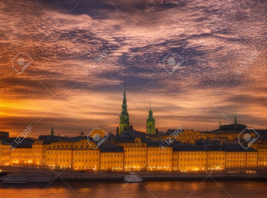 panorama del casco antiguo de Gamla Stan en Estocolmo, Suecia