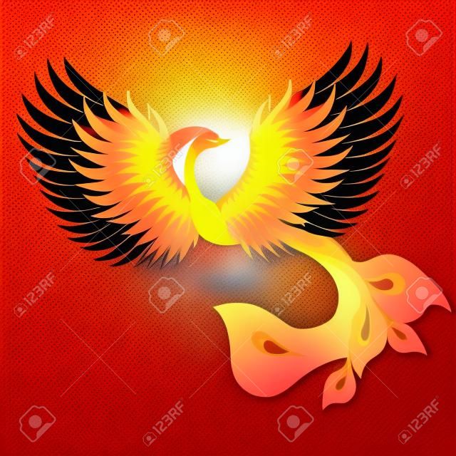 Phoenix met rechte vleugels Abstract vector illustratie