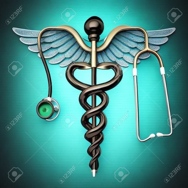 Caduceus Symbol and Stethoscope