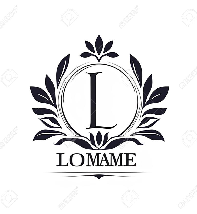 Alphabet L letter logo design. Vintage, luxurious & ornamental luxury letter L logo design template.