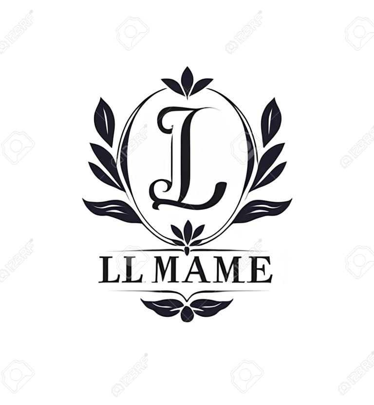 Alphabet L letter logo design. Vintage, luxurious & ornamental luxury letter L logo design template.
