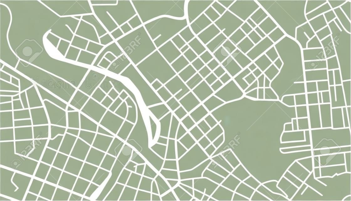 Editable vector street map of town. Vector illustration.