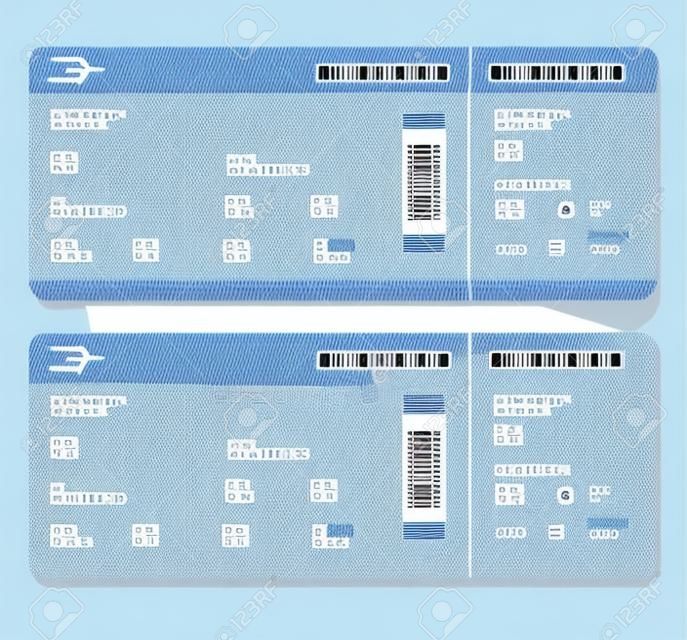 Légitársaság beszállókártya jegyet repülővel utazó. Vektoros illusztráció.