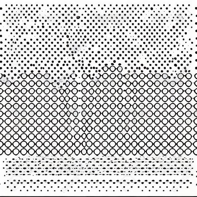 puntos de semitono. Puntos blancos y negros en el fondo blanco. ilustración vectorial