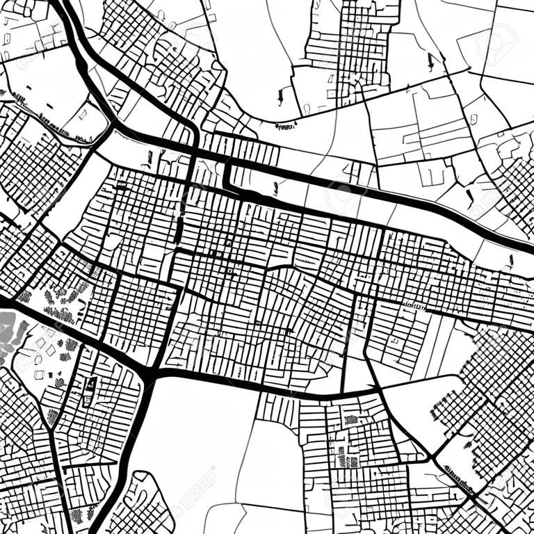 Vektor-Karten-Monochrom Artprint Sofia Bulgarien, Entwurfs-Version für infographic Hintergrund, schwarze Straßen und Wasserstraßen