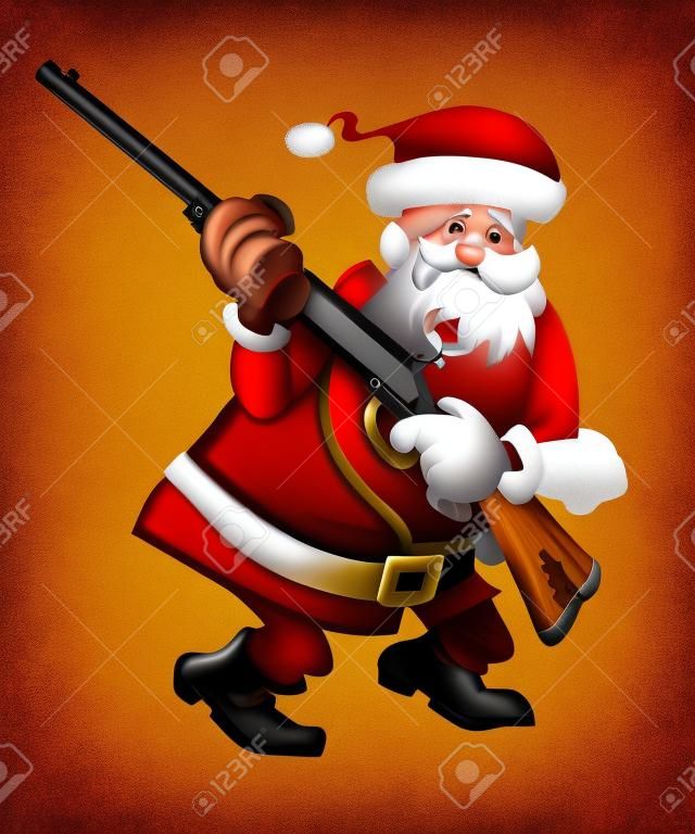 Kerstman met geweer