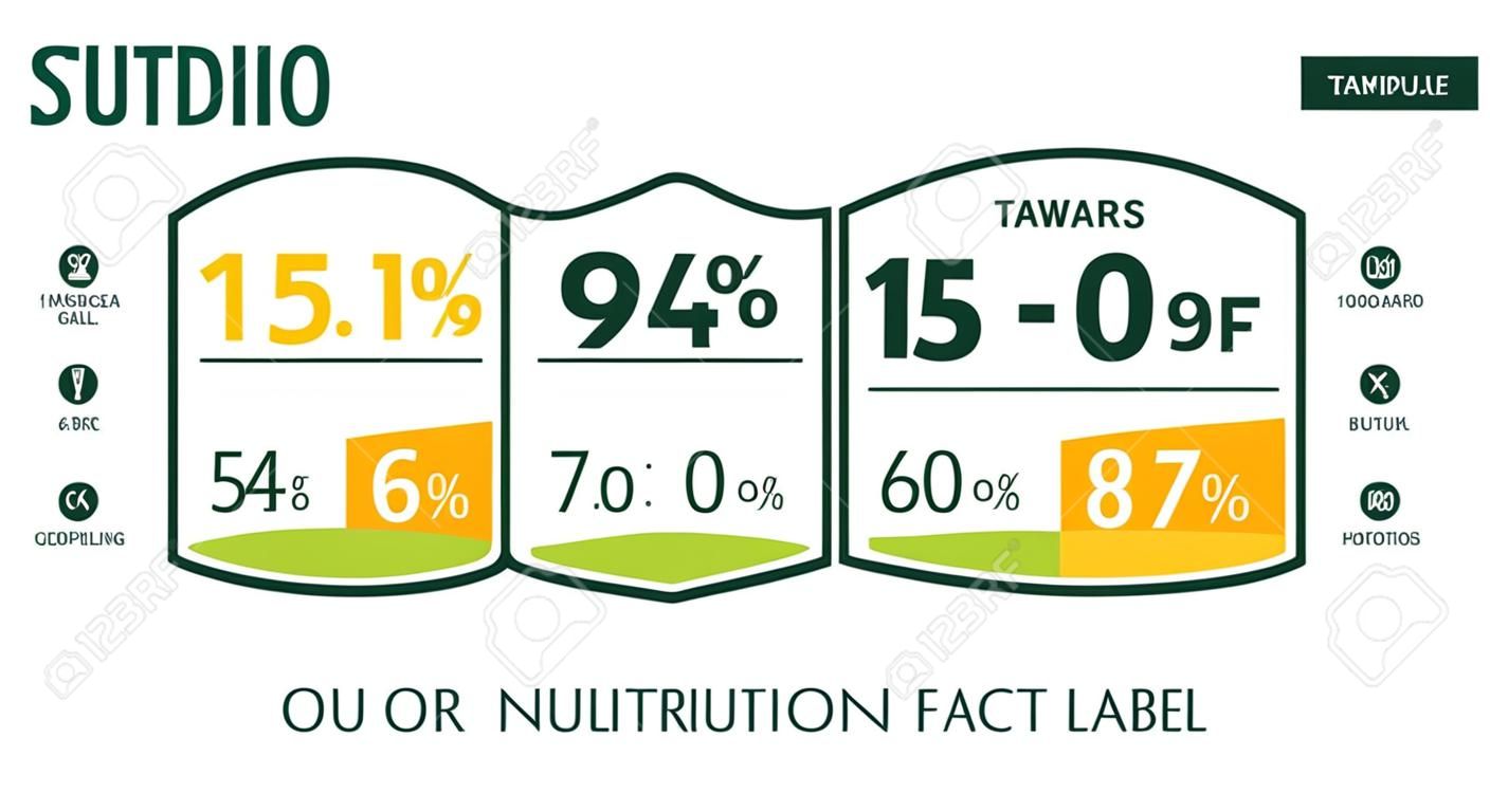 Nutrition facts label. Template for packaging