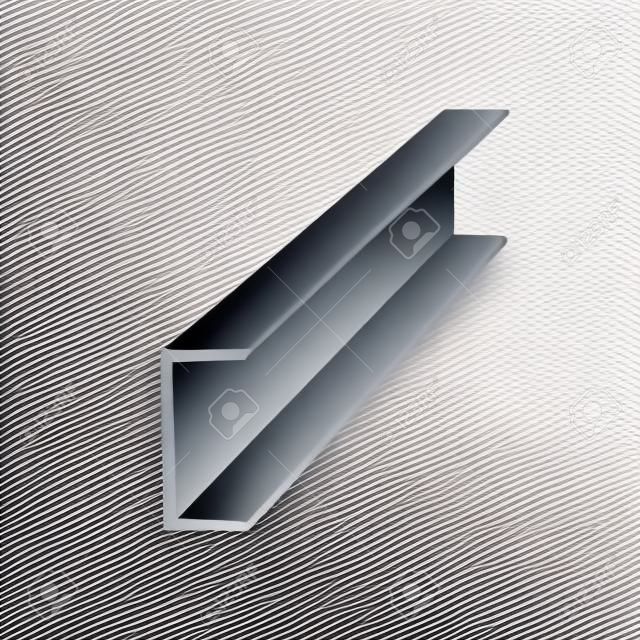 Steel channel isolated on white background vector illustration.
