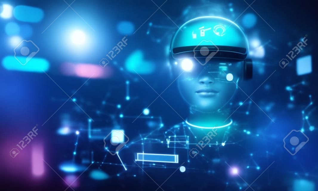 Virtual reality and artificial intelligence concept