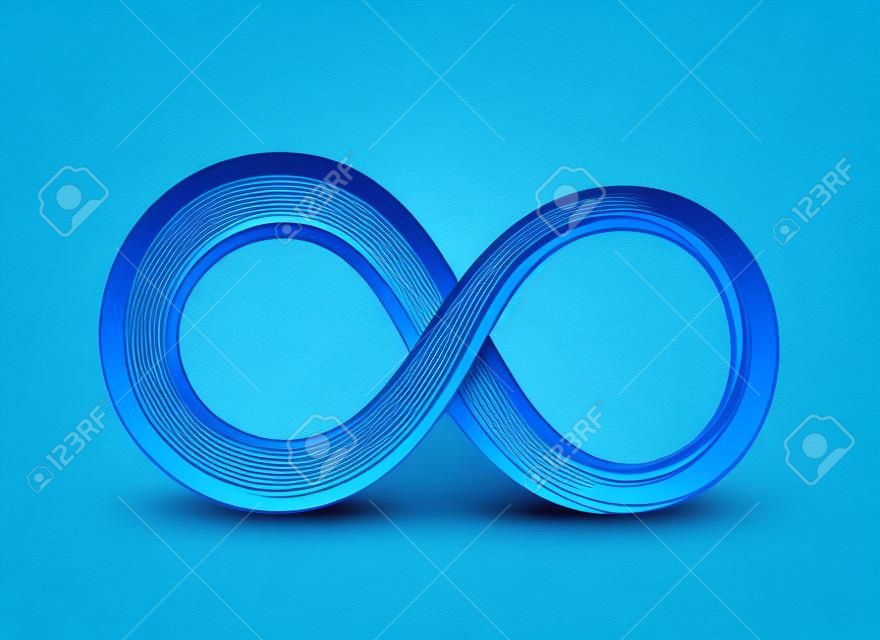 Vektorgrafik Blue Infinity Symbol auf weißem Hintergrund