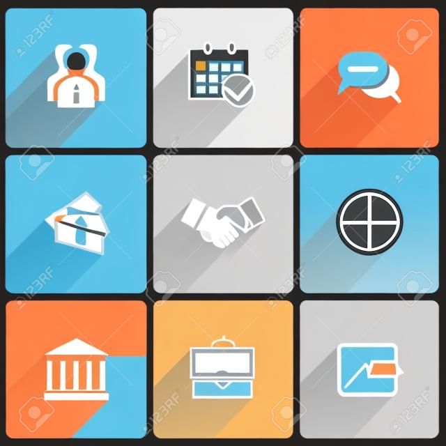 Бизнес Плоские иконки для веб-и мобильных приложений