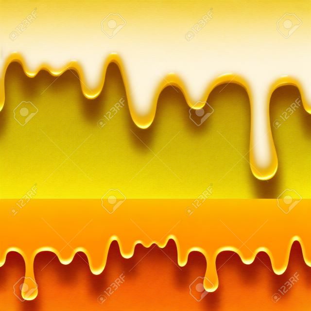 honey drips seamless patterns on white background