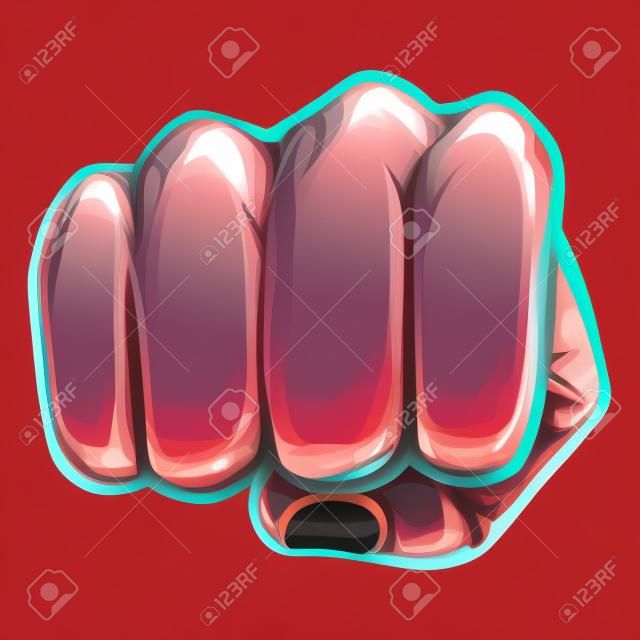 vector punching hand