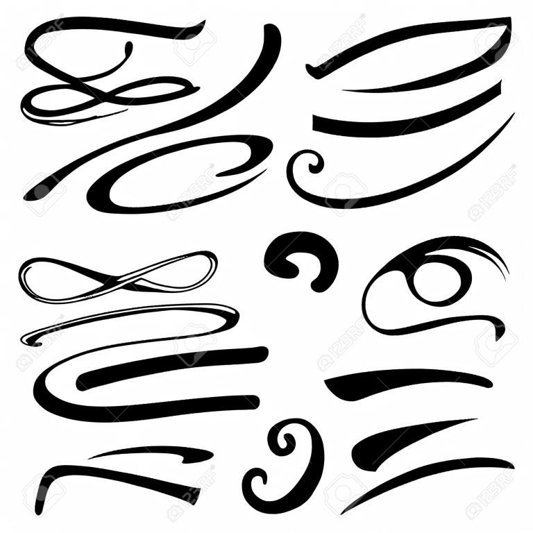 A kézírásvektor kiemeli a beállítást. Aláhúzja a tipográfiai jelölőt vagy a tollat