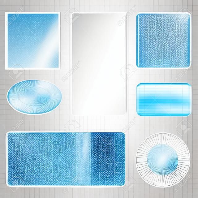 Transparent glass, plastic, acrylic plates banners vector stock