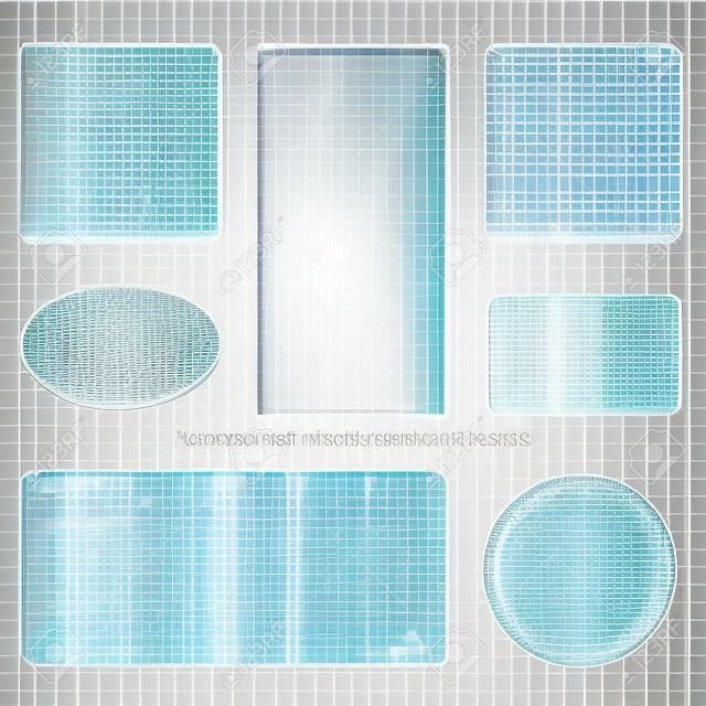 Przezroczyste szkło, plastikowe, akrylowe płyty banery wektor zapasów