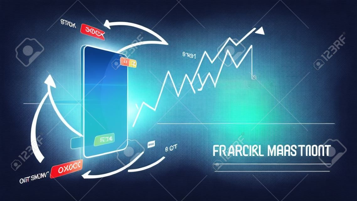 Mercado de ações ou gráfico de negociação on-line forex no conceito de smartphone.