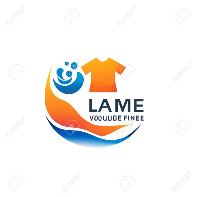 Modernes Logo-Design für die Wäscherei. Bearbeitbares Logo-Design
