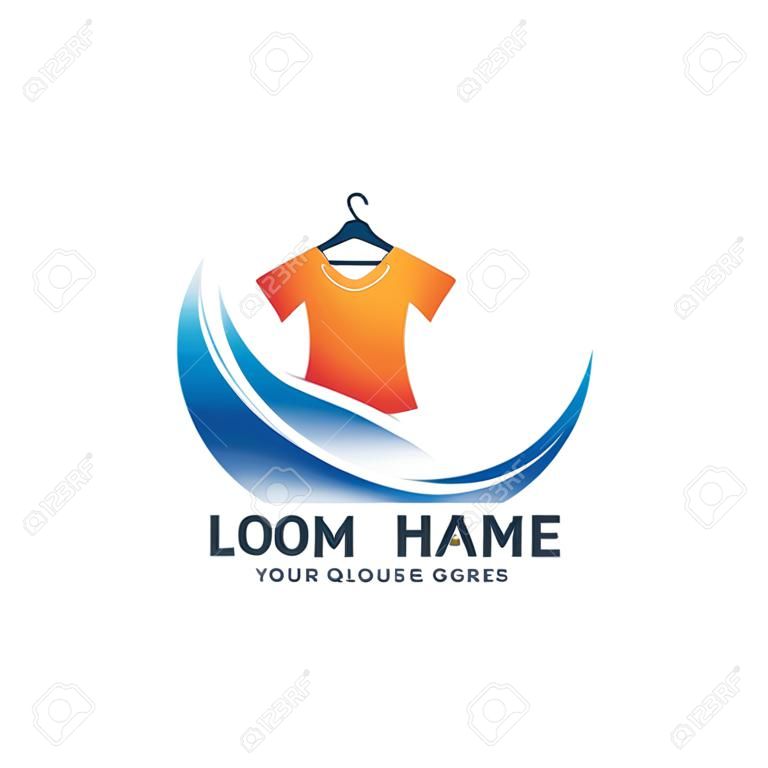 Projektowanie logo nowoczesnej pralni. Edytowalny projekt logo