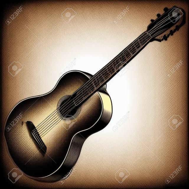 Vektör Sketch Acoustic Guitar