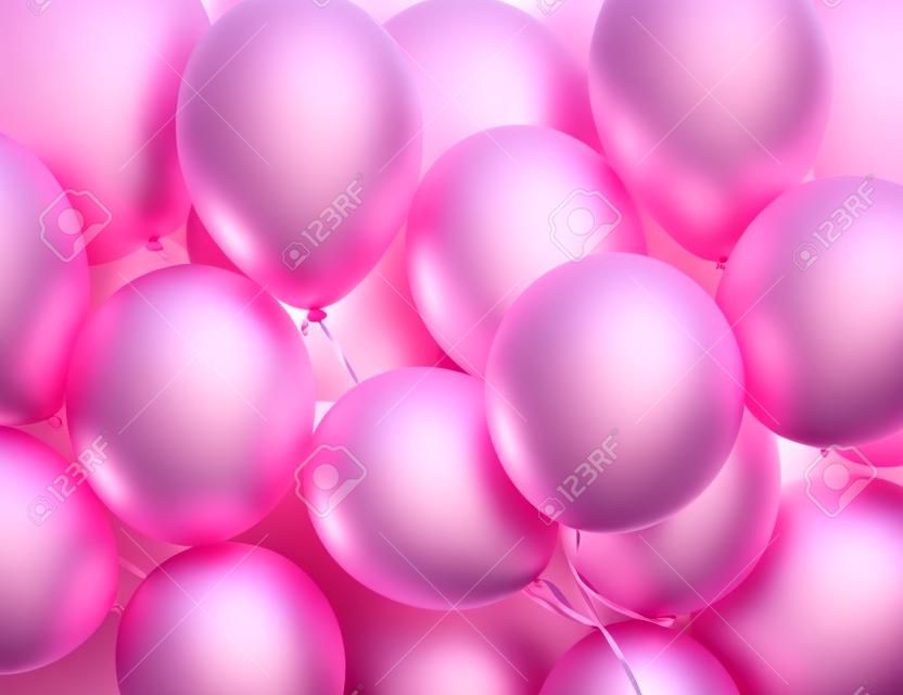 Roze ballonnen achtergrond