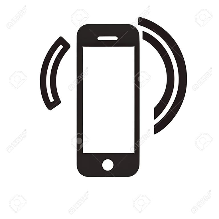 Beyaz zemin üzerine izole Cep telefonu simgesi