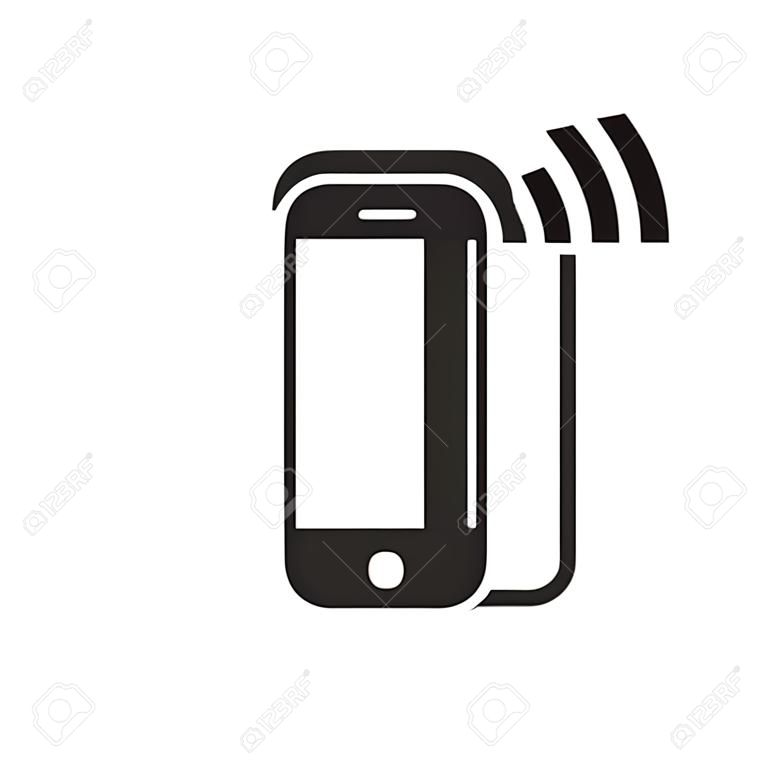 Icono del teléfono móvil aisladas sobre fondo blanco
