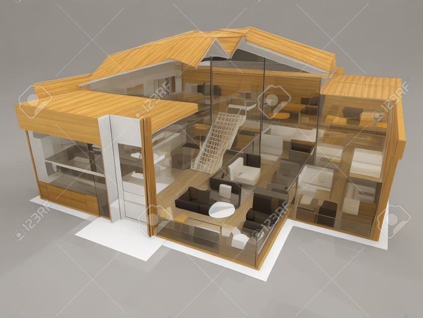 Negozio di mobili all'interno di visualizzazione 3D