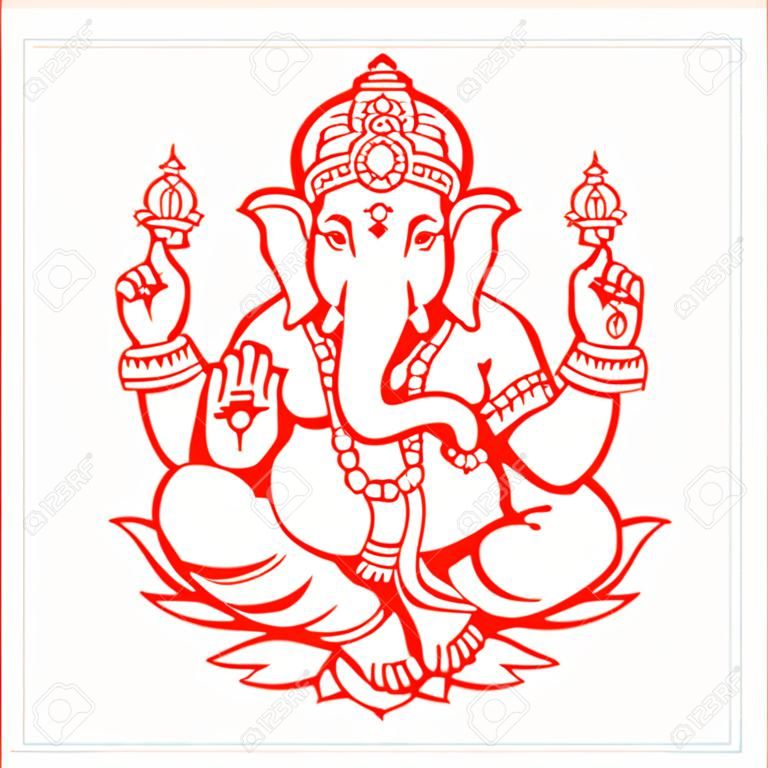 Hindoe God Lord Ganesha vector Art.