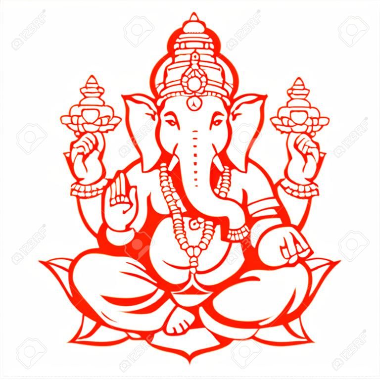 Hindoe God Lord Ganesha vector Art.