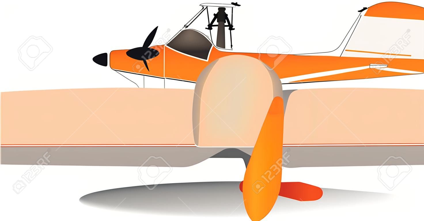 Light single-engine aircraft small aircraft. Vector illustration.