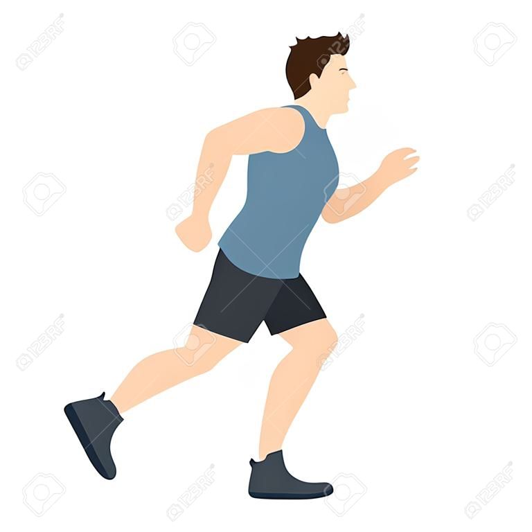 Man running vector illustration. Running man in flat style.