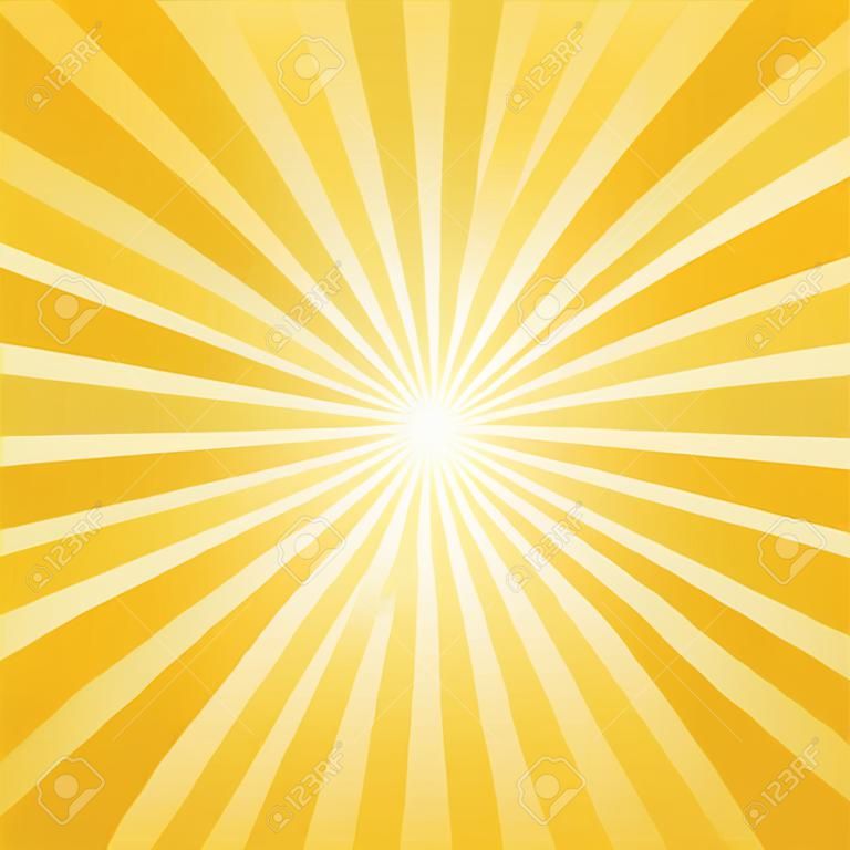 Fundo abstrato do sunburst do vetor com linhas amarelas e alaranjadas para o efeito do sol e o humor do verão EPS 10 ilustração vetorial