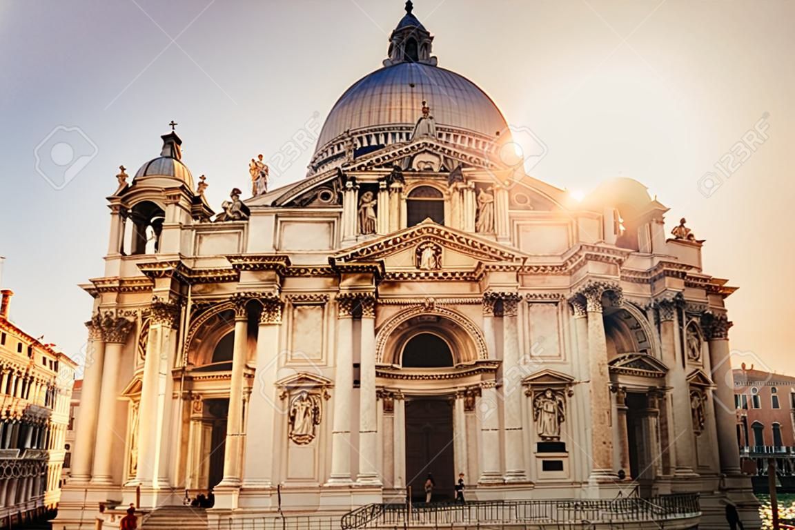 Venice, Italy. Basilica Santa Maria della Salute in sunshine