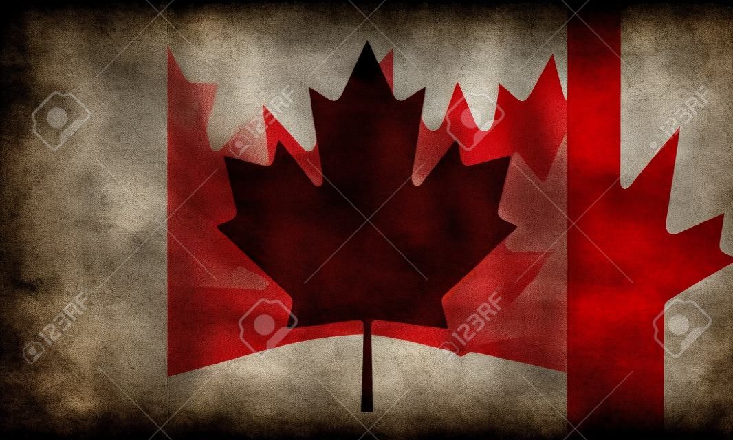 Канада гранж флаг. Vintage, ретро-стиль. Высокое разрешение, качество HD. Пункт из моей коллекции гранж флагов.