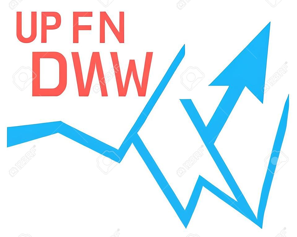 Up and down arrow icons. Business illustration. An arrow with a triangular pointer.