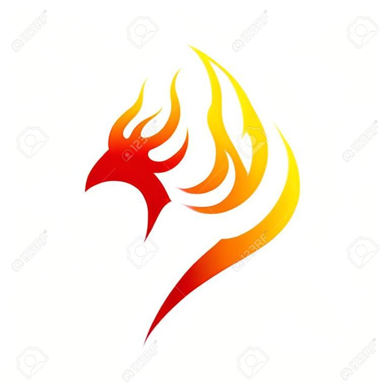 logo feniksa w towarzystwie płomieni