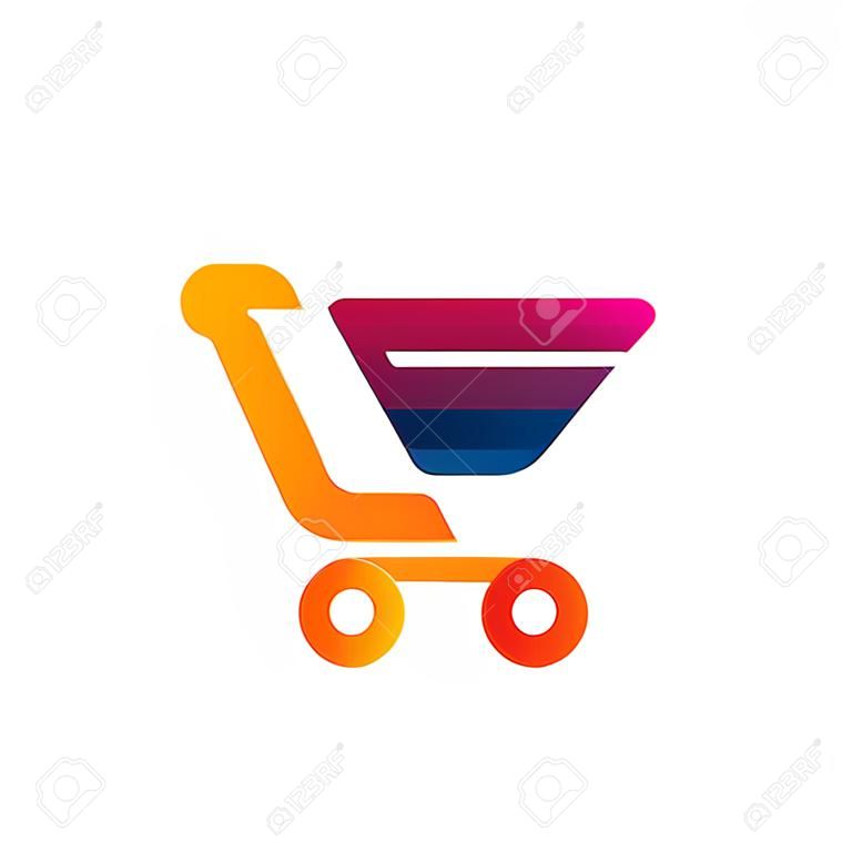 diseño del logotipo del carrito de la compra, logotipo de la letra s