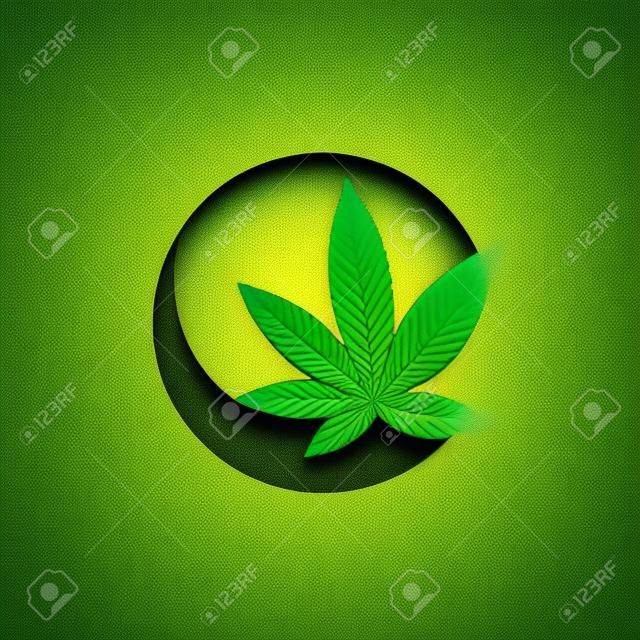 Logotipo da letra C com conceito de Cannabis