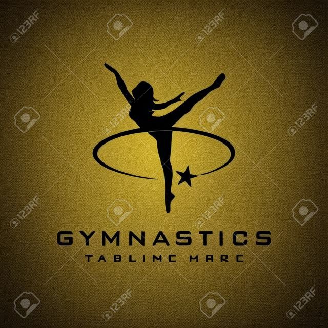 Logo de gimnasia, diseño de logo de baile.
