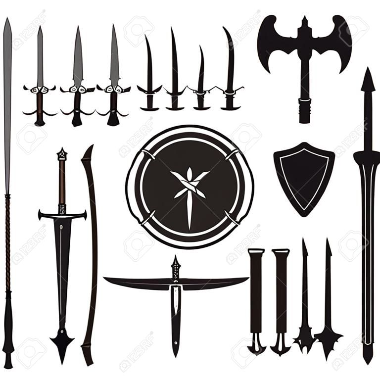 Conjunto de armas medievais