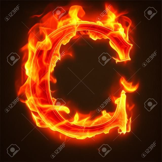 Las letras y los símbolos en el fuego - Letra C.