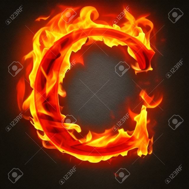 Las letras y los símbolos en el fuego - Letra C.
