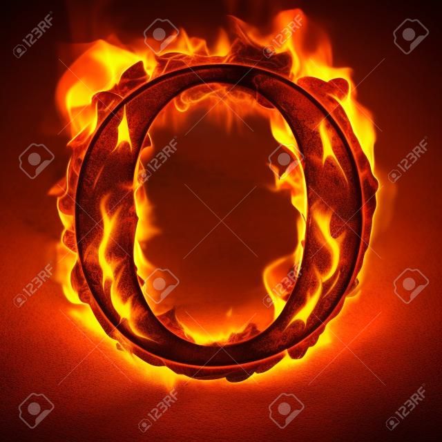 Letters and symbols in fire - Letter O.