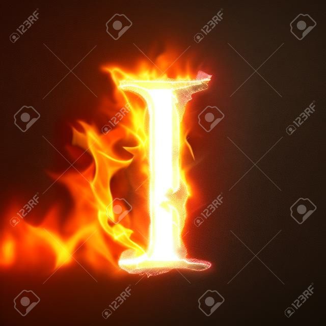 Lettres et symboles dans le feu - Lettre I.