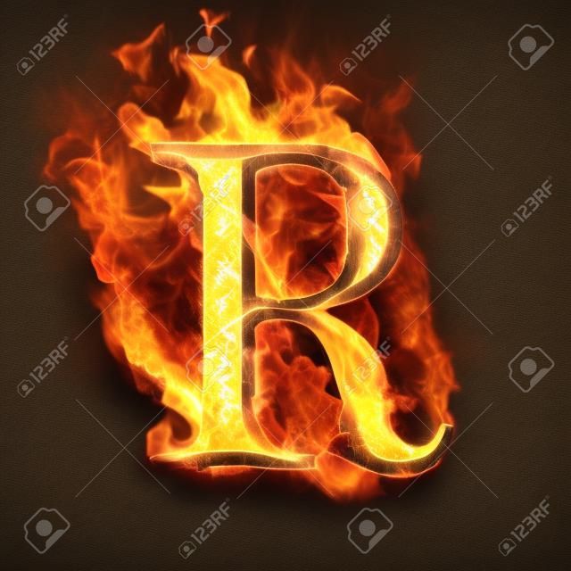 Buchstaben und Symbole in Brand - Buchstabe R.