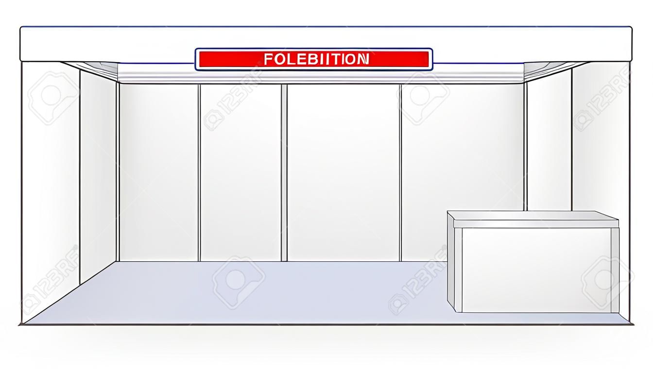 Blank trade exhibition stand and roll up banner. vector template for design work